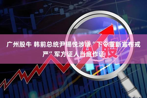 广州股牛 韩前总统尹锡悦涉嫌“下令重新宣布戒严”军方证人当庭作证